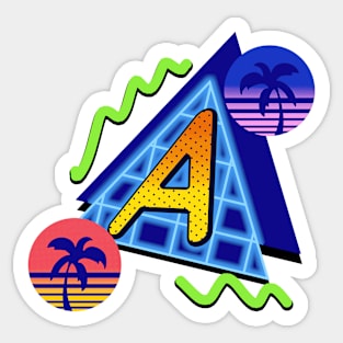 Initial Letter A - 80s Synth Sticker